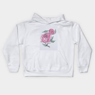 Pretty And Pink Roses Kids Hoodie